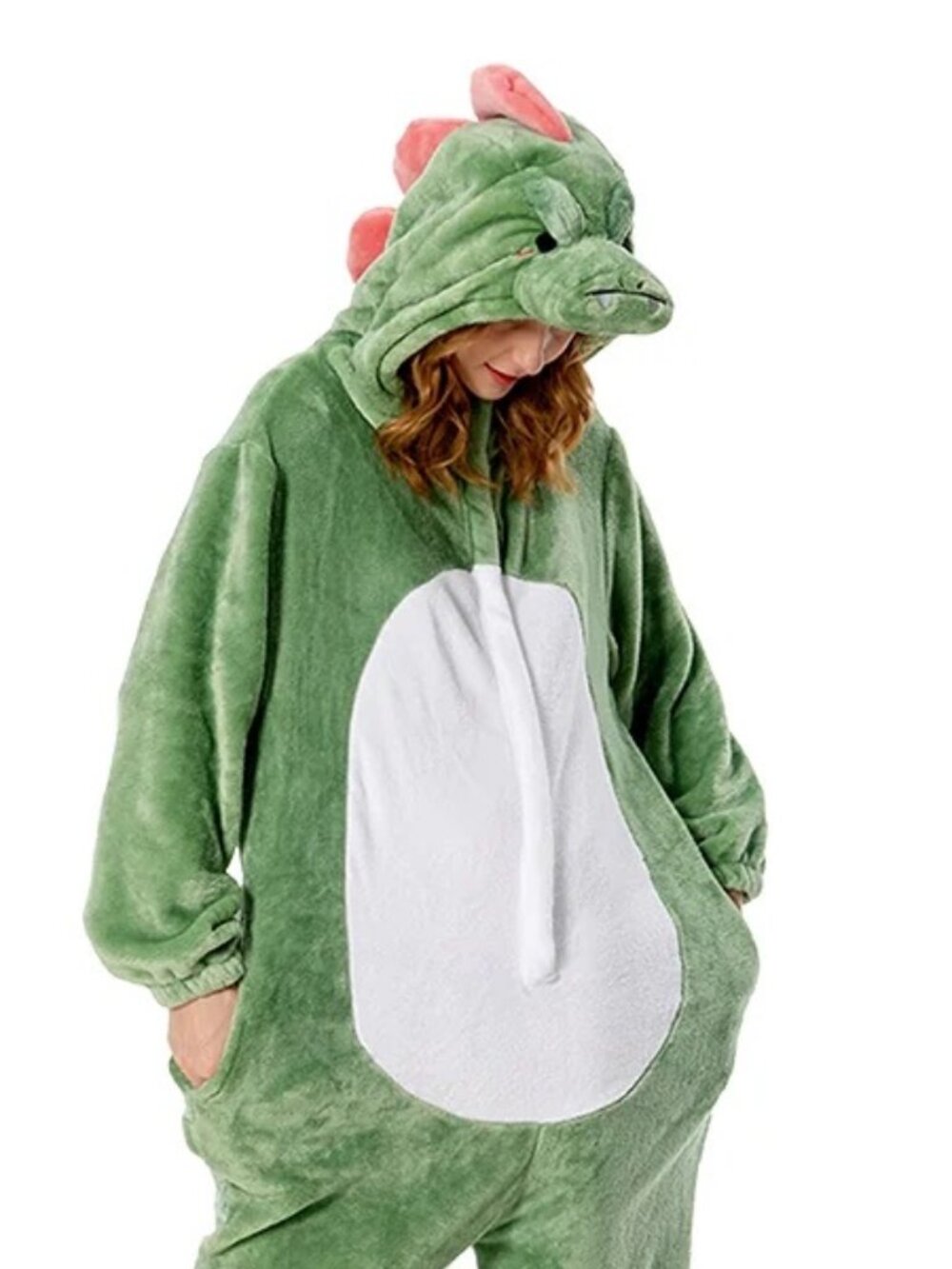 NEW OLAOLA Green Dinosaur One size Pajamas, Unisex Plush One Piece Costume
